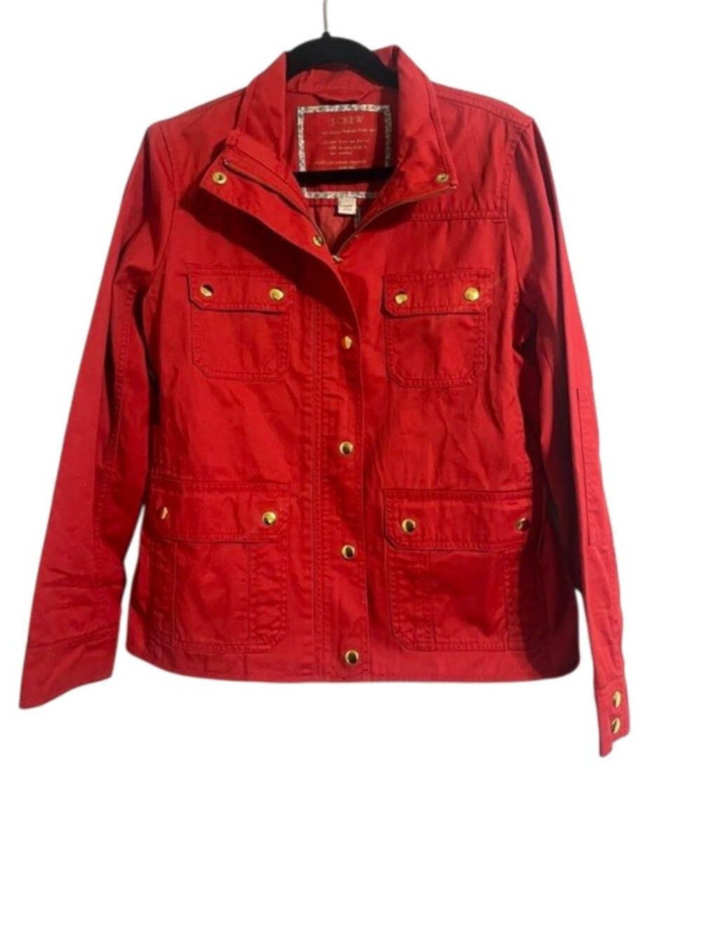 J.Crew Relaxed Boyfriend Field Utility Jacket Red M